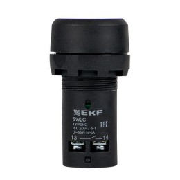 Кнопка SW2C-11 возвратная син. NO+NC EKF sw2c-11s-b