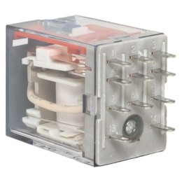 Реле промежуточное с кнопкой и мех. индикацией RPAt 22/3 10A 110В DC AVERES EKF rpat-22-3-110DC