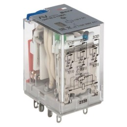 Реле промежуточное с кнопкой и мех. индикацией RPAt 22/3 10A 110В DC AVERES EKF rpat-22-3-110DC