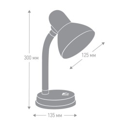 Светильник KD-301 настол. база 230В 60Вт ЛОН E27 бел. Camelion 5753