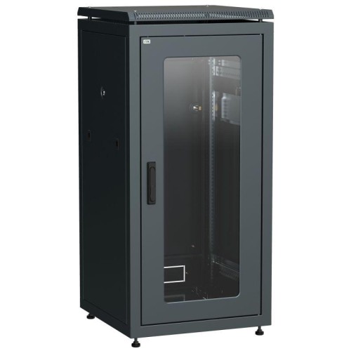 Шкаф сетевой 19дюйм LINEA N 28U 600х800мм стекл. передн. дверь черн. ITK LN05-28U68-G