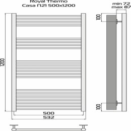 Полотенцесушитель Casa white П21 500х1200 Royal Thermo НС-1434012
