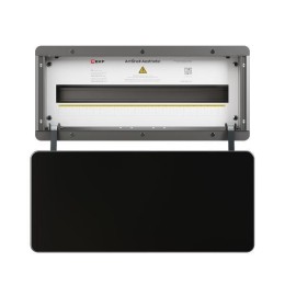 Корпус ArtShell Aesthetic силовой встраив. 24мод. черн. дверь из закал. стекла EKF artshell-a-24p-cb