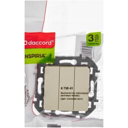 Выключатель 3-кл. Inspiria 10АХ 250В винтов. зажимы сл. кость Leg 673541