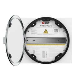 Корпус ArtShell Round силовой встраив. 16мод. Круглый черн. дверь из закал. стекла EKF artshell-r-16