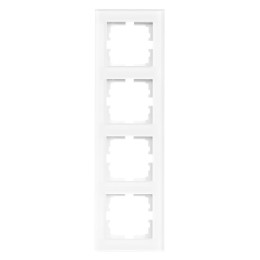 Рамка 4-местн. вертик. VESNA стекло бел. матов. LEZARD 742-5380-154