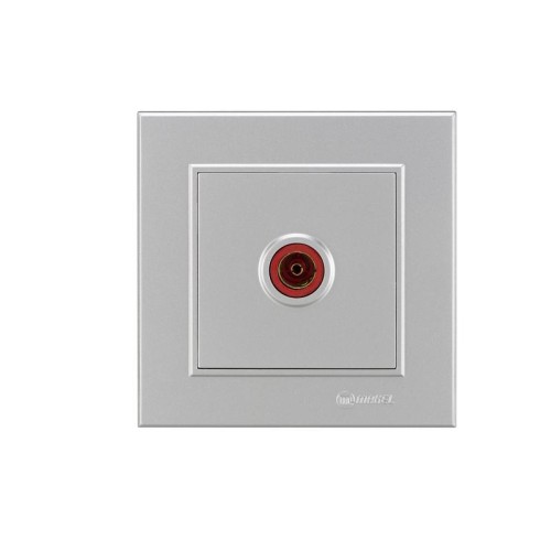 Розетка телевизионная оконцевая TV 1-м СП Karea IP20 4дБ серебр. Makel 56065027