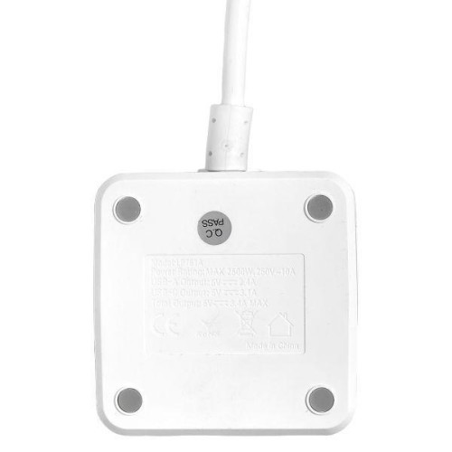 Удлинитель "Куб" 2х1.3м USB + 2Type C с быстрой зарядкой подставкой под телефон и ночником 1кв.мм EK