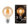 Лампа светодиодная филаментная Black Filament 6Вт G95 шар золотая 2400К тепл. бел. E27 550лм GAUSS 1