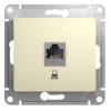 Розетка компьютерная 1-м СП Glossa RJ45 кат.5E механизм беж. SE GSL000281K