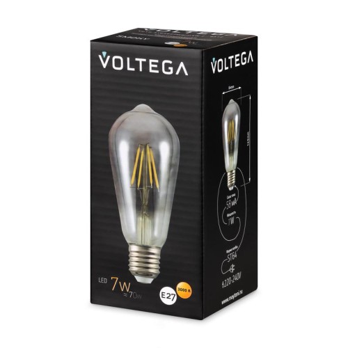 Лампа светодиодная Loft Led ST64 7Вт 3000К E27 Voltega 8513