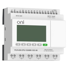 Модуль ЦПУ ПЛК 430 6 DI 6 UI (0-10В/DI) 6 RO 24В DC с экраном ONI PLR-430-CPU-12U06R-1DC-00