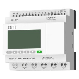 Модуль ЦПУ ПЛК 430 6 DI 6 UI (0-10В/DI) 6 RO 24В DC с экраном ONI PLR-430-CPU-12U06R-1DC-00