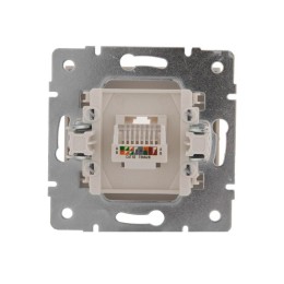 Розетка компьютерная СП Rain RJ45 16А IP20 механизм жемчуж./бел. перламутр. LEZARD 703-3088-139