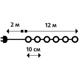 Гирлянда "Нить" ILDM120RGB-C-USB-RC 120 RGB минисветодиодов 12м с контроллером для помещений пульт S