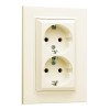 Розетка 2-я с/з СП (Новый дизайн) Karea 16А IP20 крем. Makel 56010057