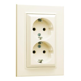Розетка 2-я с/з СП (Новый дизайн) Karea 16А IP20 крем. Makel 56010057