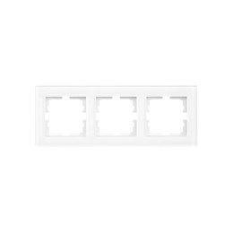 Рамка 3-местн. гориз. VESNA стекло бел. матов. LEZARD 742-5380-148