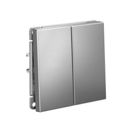 Выключатель кнопочный 2-кл. ArtGallery 10AX быстрозажим. клем. механизм сталь SE GAL000917S