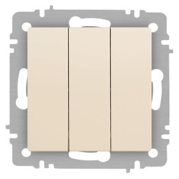 Выключатель 3-кл. СП Accent 6-106-02 10А IP20 250В AL/CU сл.кость Intro Б0063534