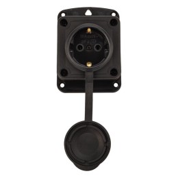 Розетка штепсельная влагозащ. стационарная угловая ОУ 16А IP44 230В 2P+PE каучук PROCONNECT 111-127-