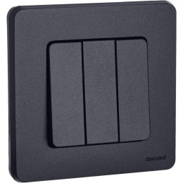 Выключатель 3-кл. Inspiria 10АХ 250В винтов. зажимы антрацит Leg 673543