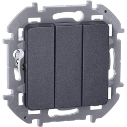 Выключатель 3-кл. Inspiria 10АХ 250В винтов. зажимы антрацит Leg 673543