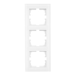 Рамка 3-местн. вертик. VESNA стекло бел. матов. LEZARD 742-5380-153