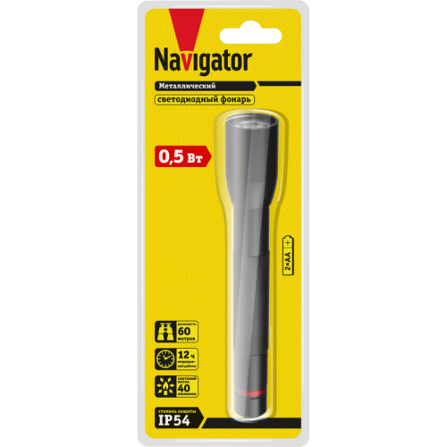 Фонарь 71 586 NPT-CM13-2AA 1LEDx0.5Вт алюм. Navigator 71586