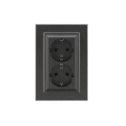 Розетка 2-я с/з СП (Новый дизайн) Karea 16А IP20 дым. Makel 56050057