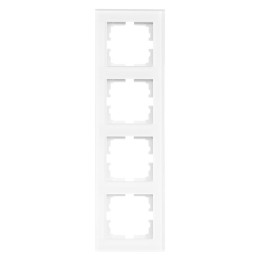 Рамка 4-местн. вертик. VESNA стекло бел. LEZARD 742-5480-154