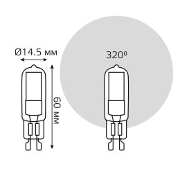 Лампа светодиодная Black 3.5Вт капсульная 4100К нейтр. бел. G9 260лм стекло GAUSS 107809203
