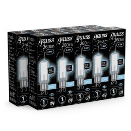 Лампа светодиодная Black 3.5Вт капсульная 4100К нейтр. бел. G9 260лм стекло GAUSS 107809203