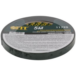 Лента клеящая 2-х сторонняя монтажная на вспененной основе с полимерной подложкой 12ммх5м FIT 11795