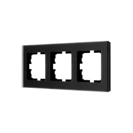 Рамка 3-местн. гориз. VESNA стекло черн. матов. LEZARD 742-5980-148