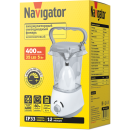 Фонарь аккумуляторный кемпинговый 94 773 NPT-CA13-ACCU 50LED 350лм диммер 20-100проц. аккум. 4.4А.ч