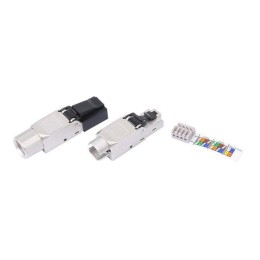 Разъем полевой оконцовки PLUD-8P8C-S-C6A-SH RJ-45 (8P8C) под витую пару для ож кабеля toolless кат.
