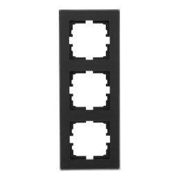 Рамка 3-местн. вертик. VESNA стекло черн. матов. LEZARD 742-5980-153