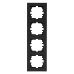 Рамка 4-местн. вертик. VESNA стекло черн. матов. LEZARD 742-5980-154