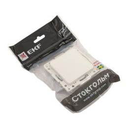 Переключатель проходной 1-кл. Стокгольм 10А винтов. клеммы механизм бел. PROxima EKF EYV10-025-20