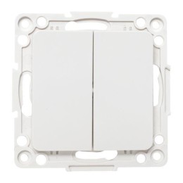 Переключатель проходной 2-кл. Стокгольм 10А винтов. клеммы механизм бел. PROxima EKF EYV10-027-20