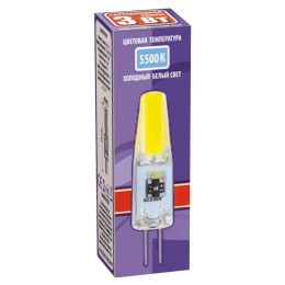 Лампа светодиодная PLED-G4 COB 3Вт капсульная 5500К холод. бел. G4 240лм 220В JazzWay 2857477