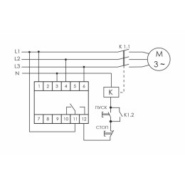 Реле контроля фаз CZF-310 (1 модуль; монтаж на DIN-рейке; 3х400/230+N 8А 1NO/NC IP20) F&F EA04.001.0