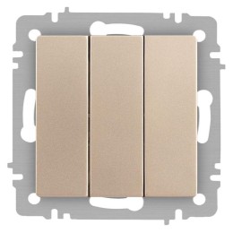 Выключатель 3-кл. СП Accent 6-106-04 10А IP20 250В AL/CU шампань Intro Б0063538