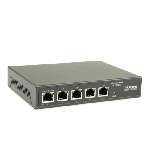 Коммутатор PoE 2.5G SW-5D-1(60Вт) Ethernet на 5 RJ45 портов OSNOVO 14344