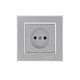Розетка б/з СП Karea 16А IP20 серебр. керамика Makel 56065002