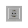 Розетка с/з СП Karea 16А IP20 серебр. керамика Makel 56065008