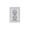 Розетка 2-я с/з СП (Новый дизайн) Karea 16А IP20 серебр. Makel 56065057
