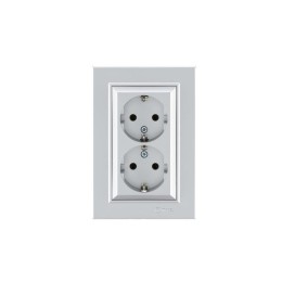 Розетка 2-я с/з СП (Новый дизайн) Karea 16А IP20 серебр. Makel 56065057