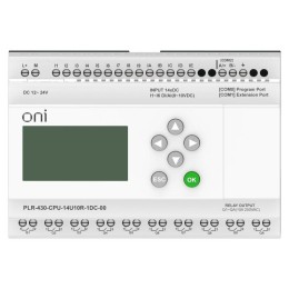 Модуль ЦПУ ПЛК 430 8 DI 6 UI (0-10В/DI) 10 RO 24В DC с экраном ONI PLR-430-CPU-14U10R-1DC-00